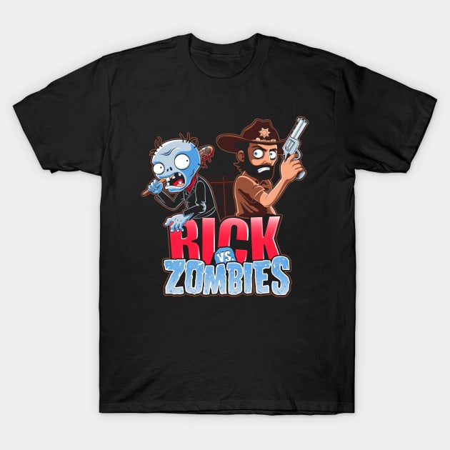 Rick vs Zombies T-Shirt by mashuptees